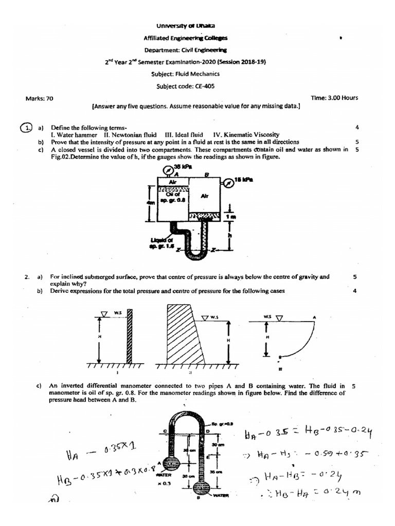 Fluid Previous Question | PDF