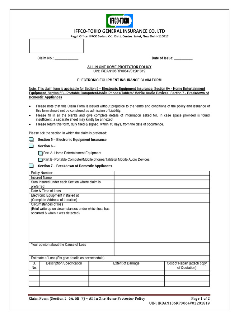 AHP Electronic Equipment | PDF | Insurance