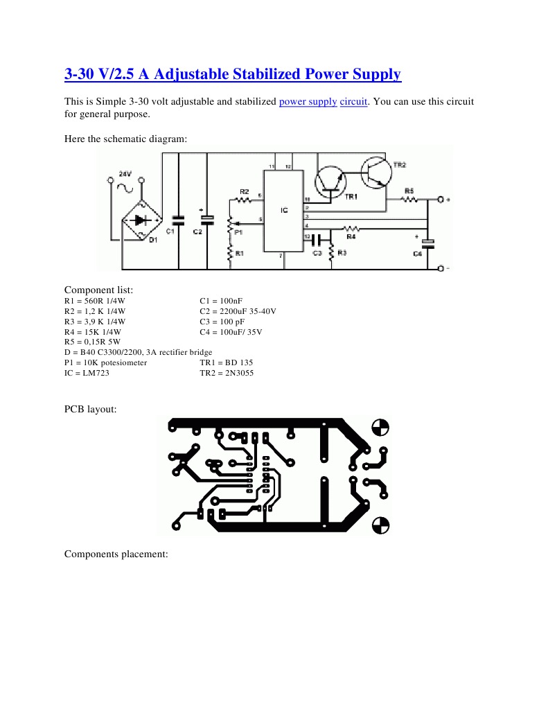 Adjustable Stabilized Power Supply | PDF