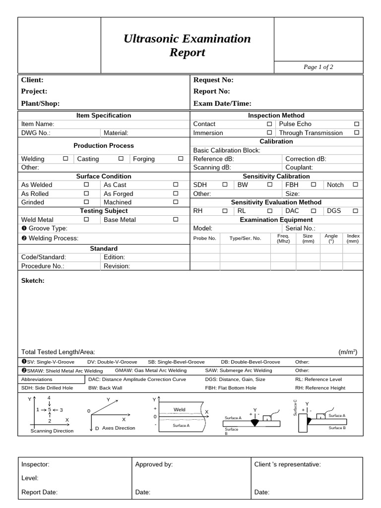 Ultrasonic Examination Report Summary | PDF | Welding | Construction