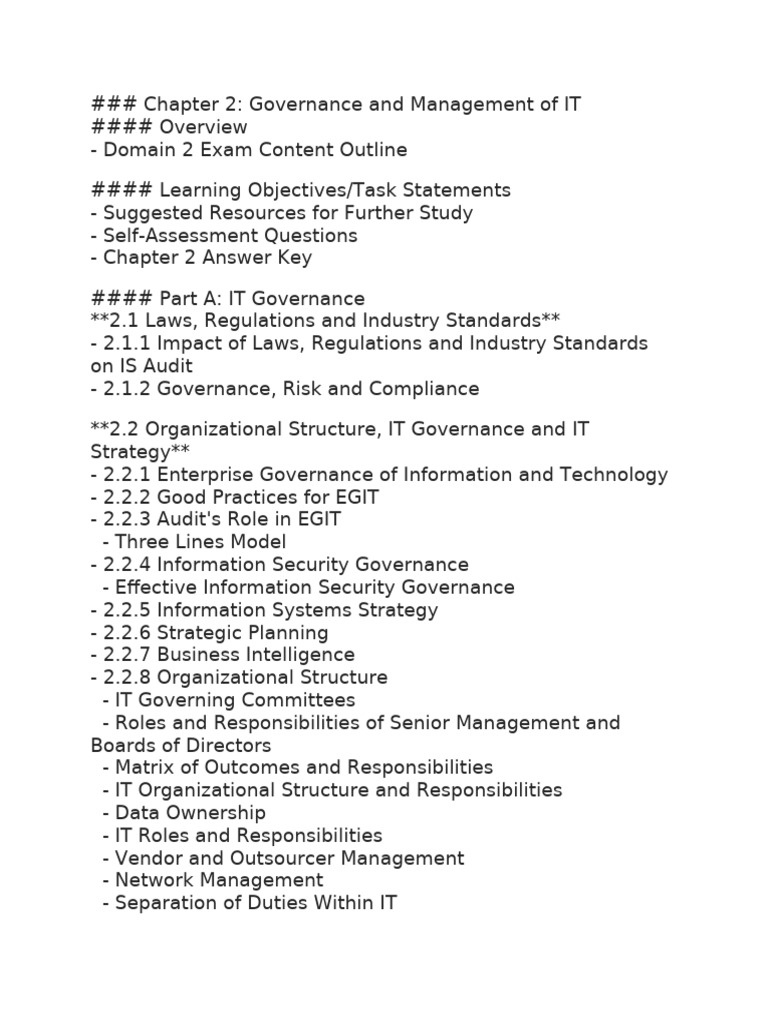 IT Governance and Compliance Overview | PDF | Information Security | Audit