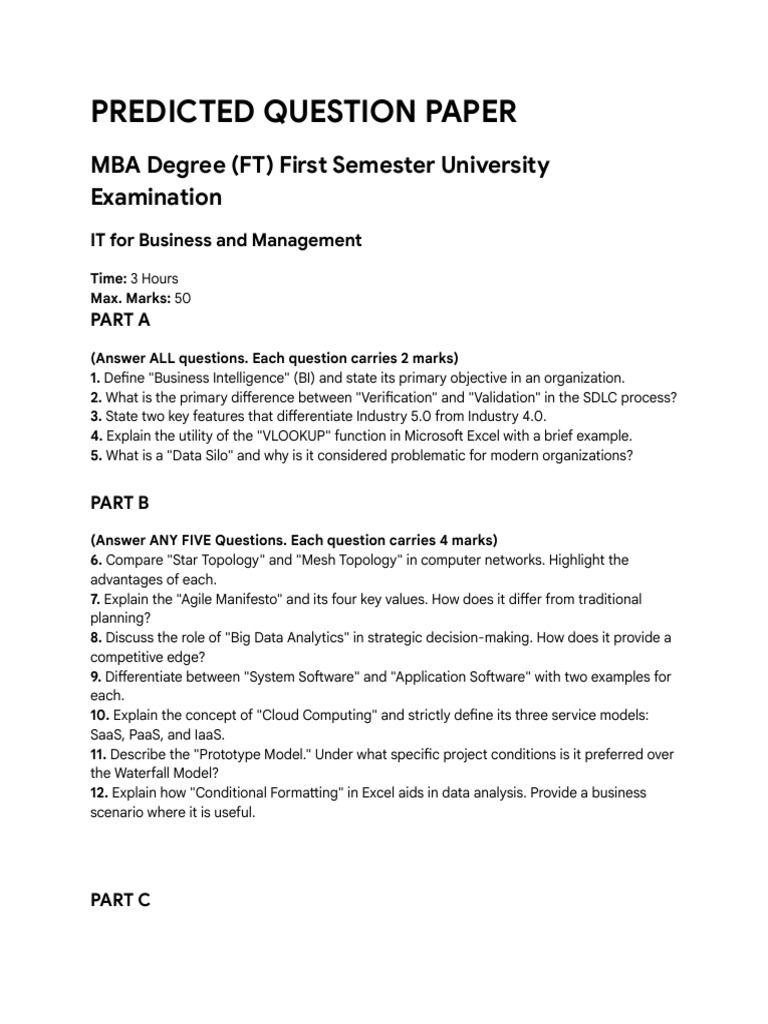 MBA IT for Business Exam Guide | PDF | Computing | Information Technology
