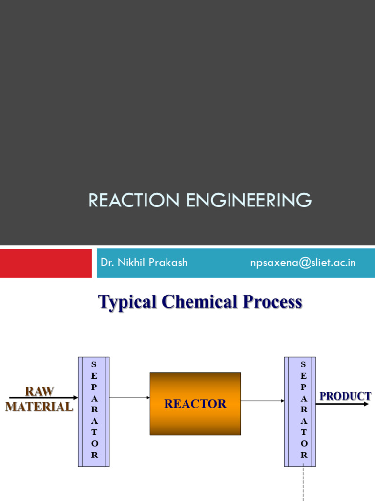 0 Introduction to CRE | PDF | Chemical Reactor | Stoichiometry