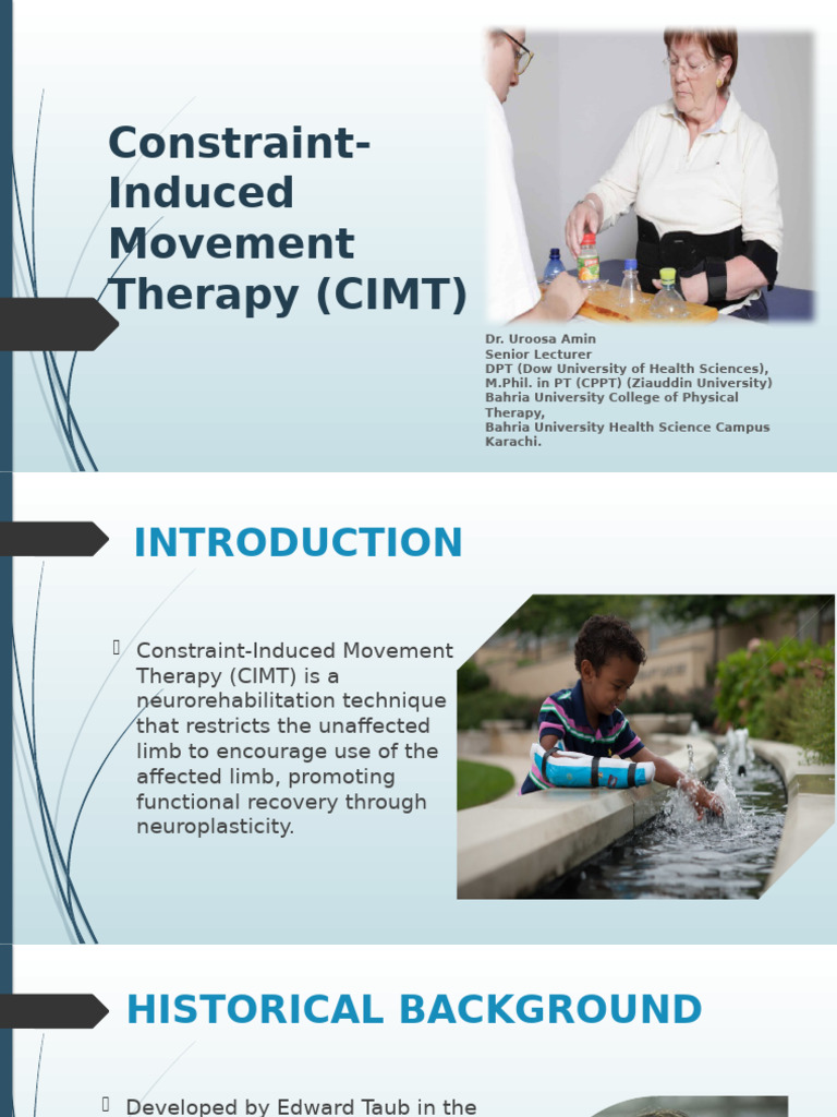 Constraint-Induced Movement Therapy Overview | PDF | Neurology ...