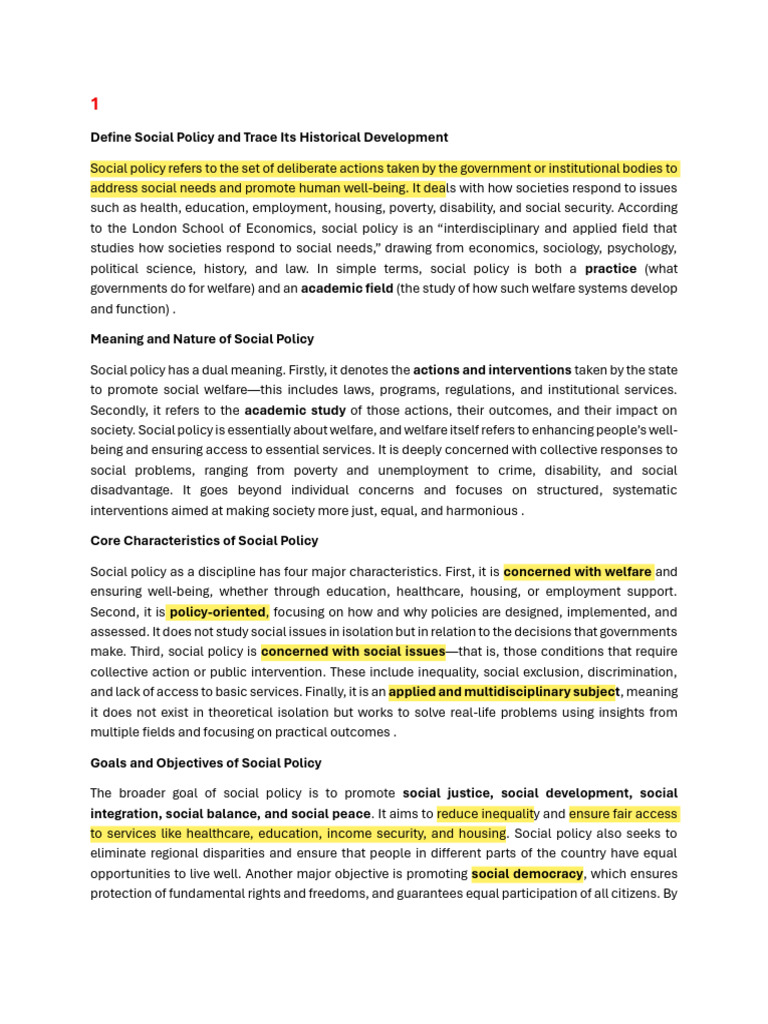 Understanding Social Policy Evolution | PDF | Social Policy | Policy