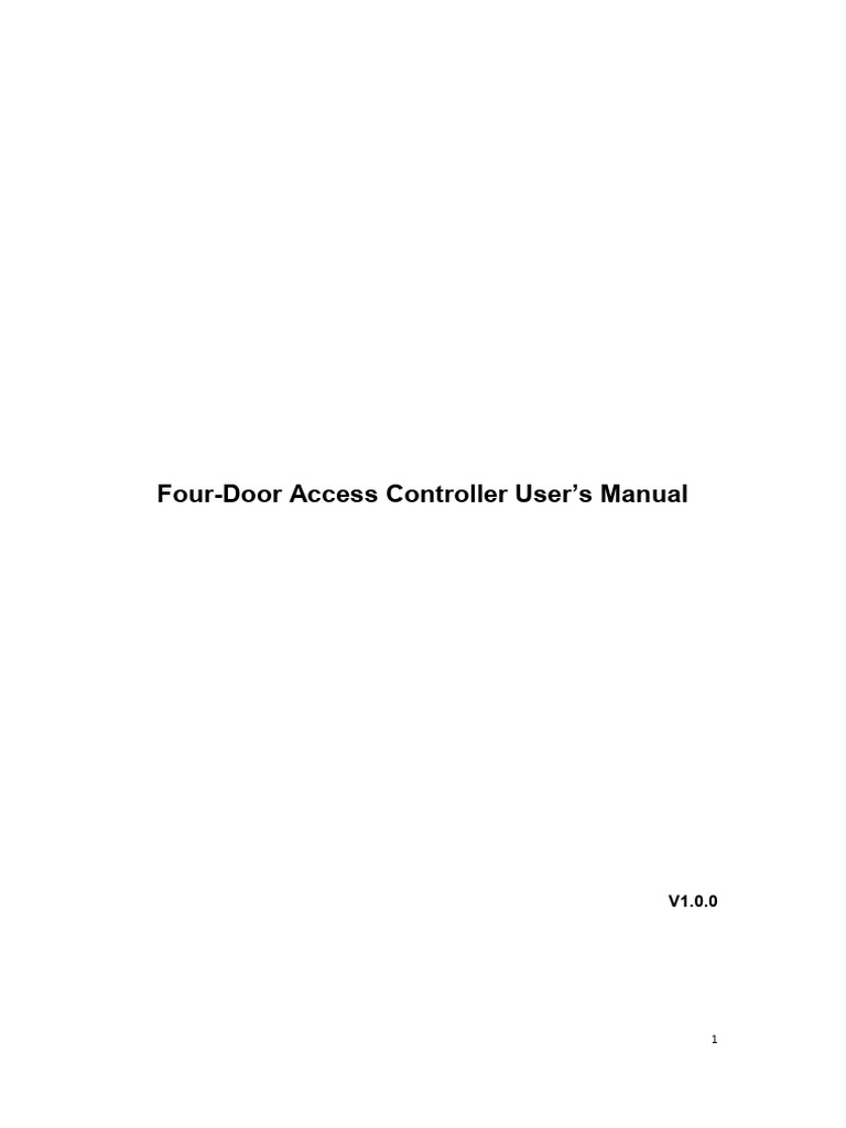Four-Door Access Controller Manual | PDF | Access Control | Security Alarm