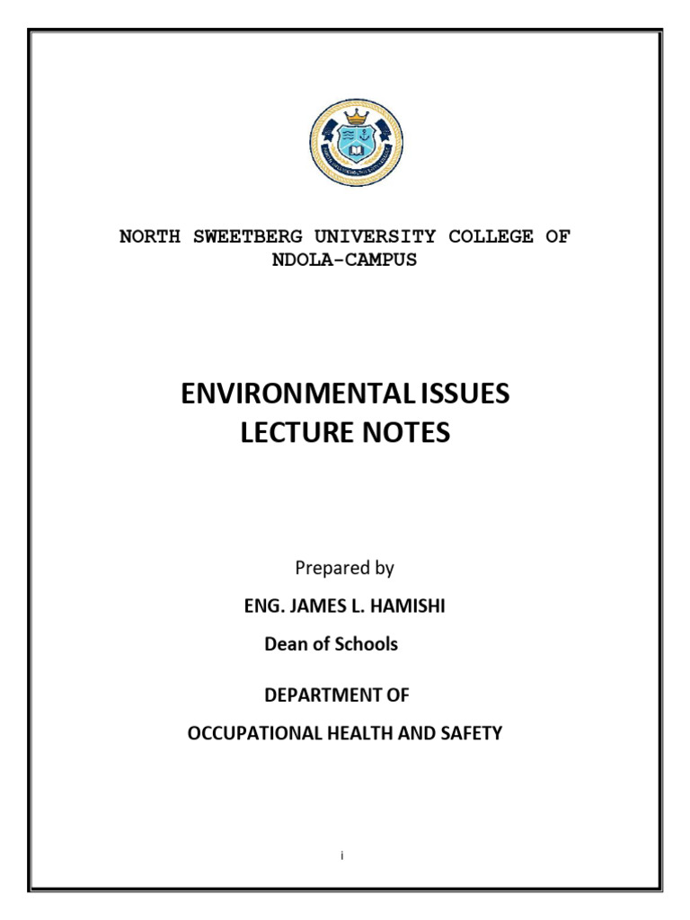Environmental Issues Lecture Notes | PDF | Mining | Drought