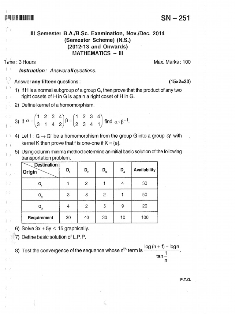 Mathematics III | PDF