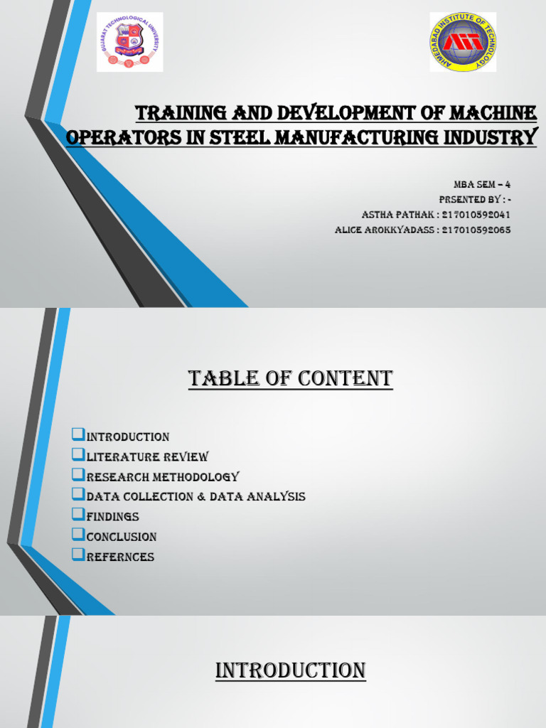 Training Machine Operators in Steel Industry | PDF | Sampling ...