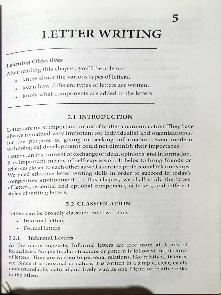 Letter Writing Formal and Informal | PDF