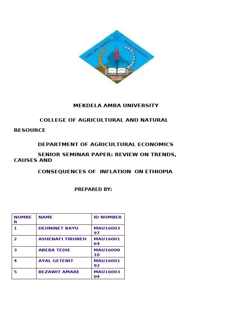 GROUP FIVE SENIOR SEMINOR PAPER (5) 1 | PDF | Cost Of Living | Inflation