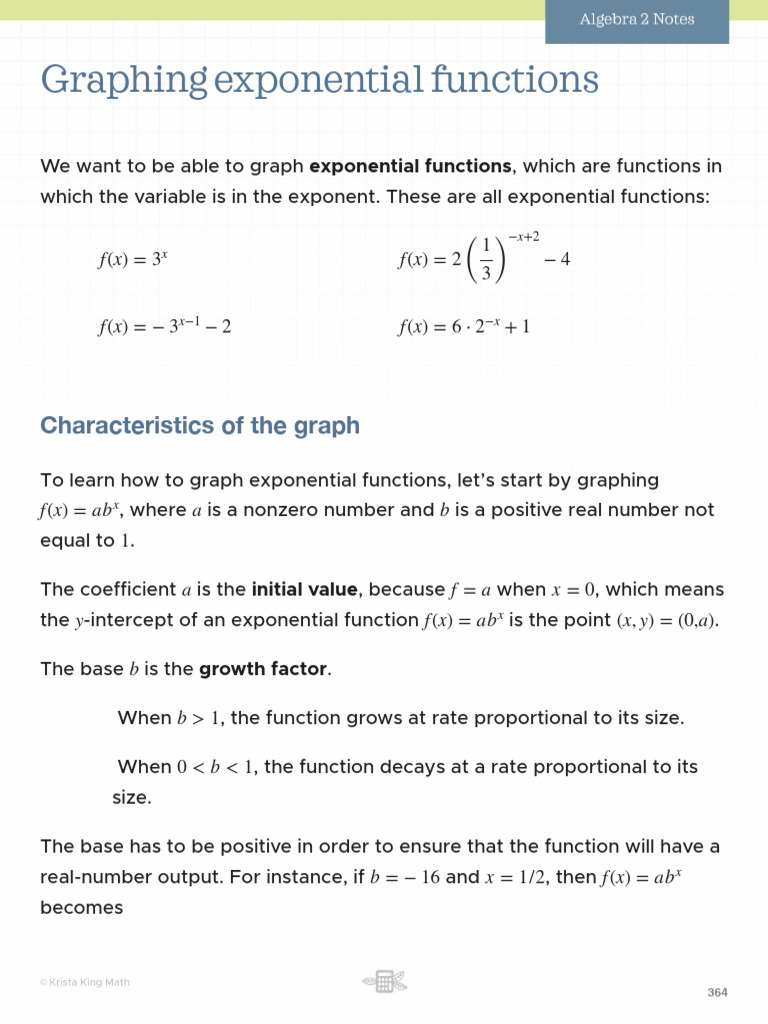Graphing Exponential Functions Guide | PDF | Exponential Function ...