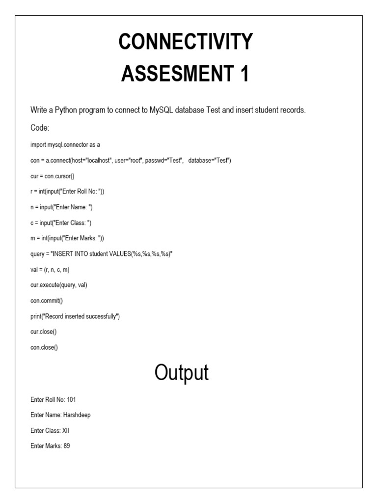 Python MySQL Student Record Management | PDF | Computer Programming ...