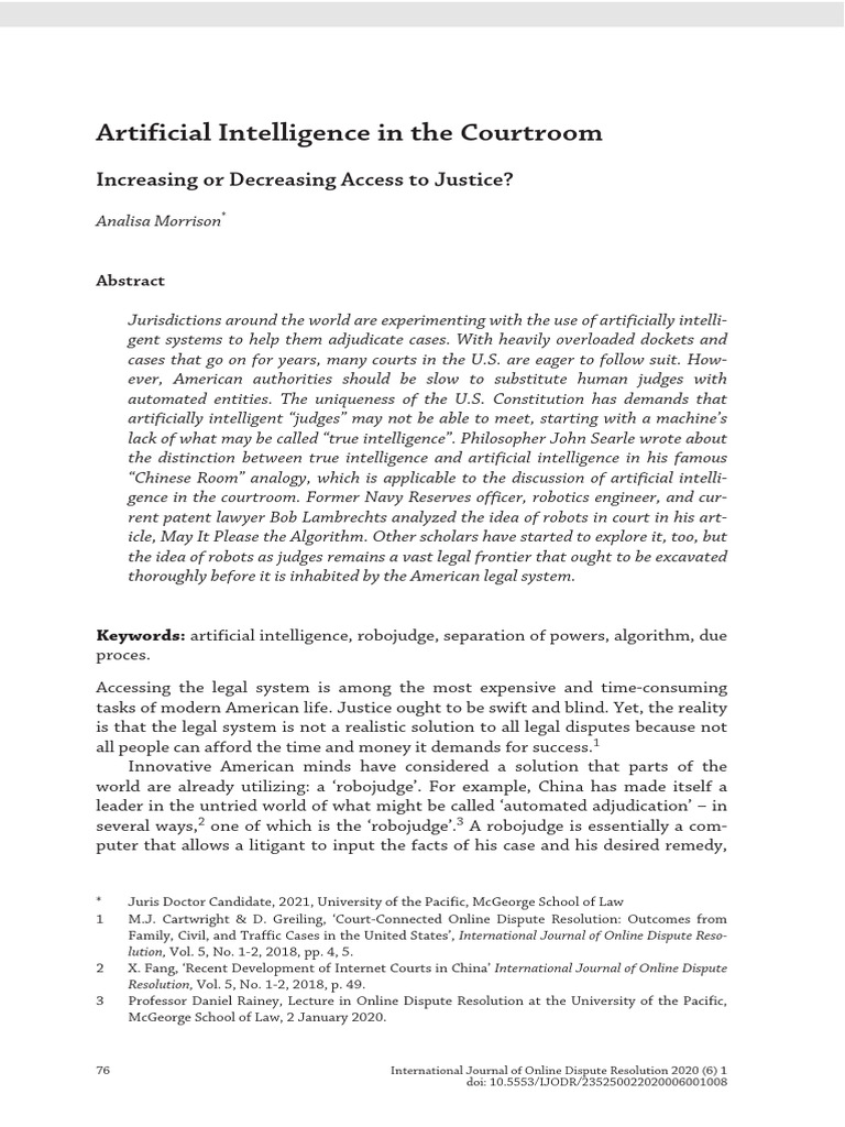 AI's Role in Courtroom Justice Access | PDF | Artificial Intelligence ...