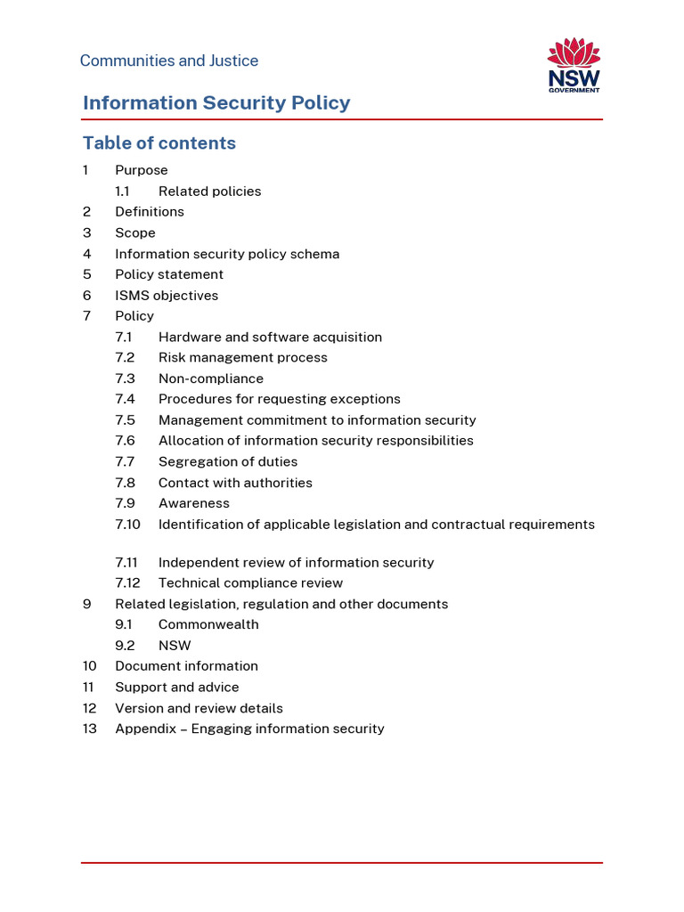 DCJ Information Security Policy Overview | PDF | Information Security ...