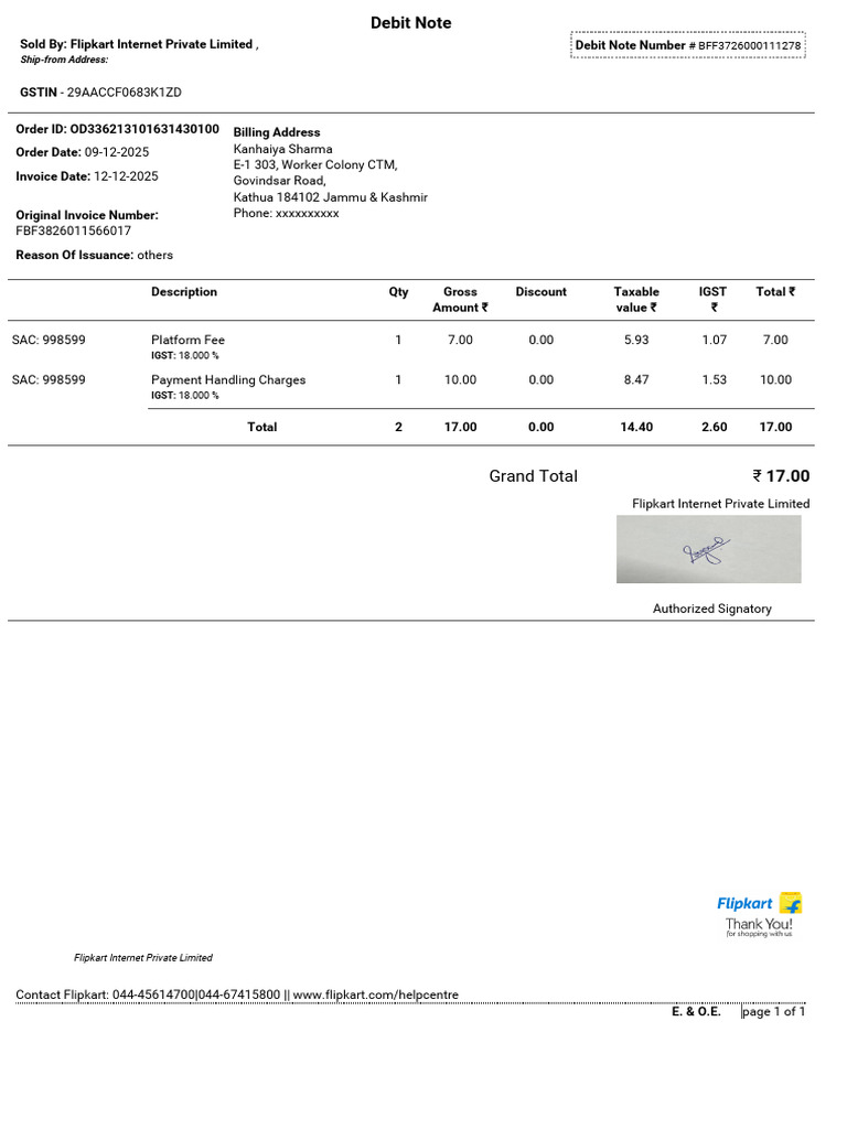 OD336213101631430100-3 | PDF | Invoice | Payments