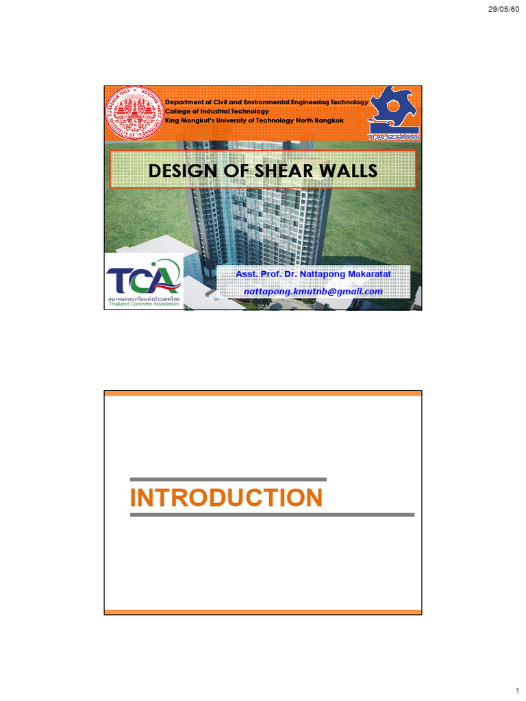 Shear Wall Design in Civil Engineering | PDF | Wall | Shear Stress
