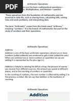 Basic Arithmetic Operations Explained | PDF