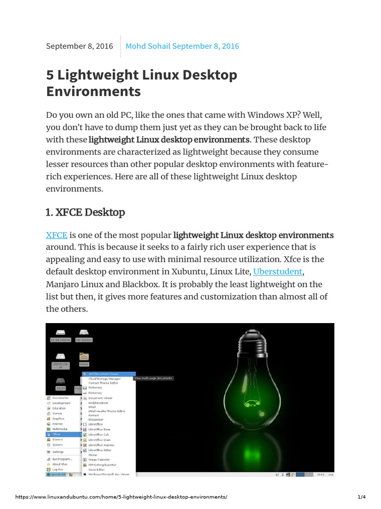 5 Lightweight Linux Desktop Environments | PDF | Desktop Environment ...
