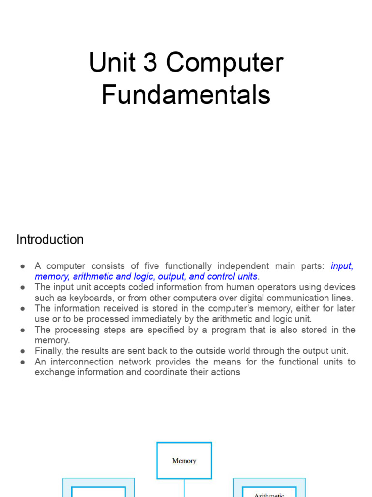 Computer Fundamentals Overview | PDF | Computer Data Storage | Central ...