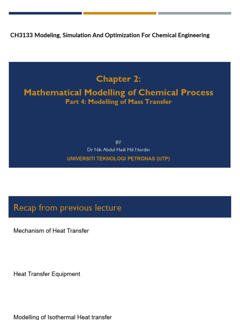 Mass Transfer Modelling in Chemical Processes | PDF | Solubility ...