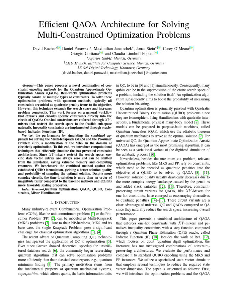 QAOA for Multi-Constrained Optimization | PDF | Quantum Computing ...