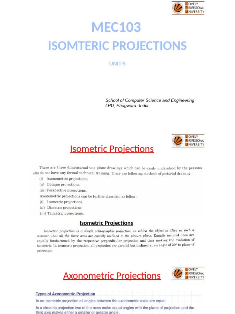 Isometric Projections in Axonometry | PDF