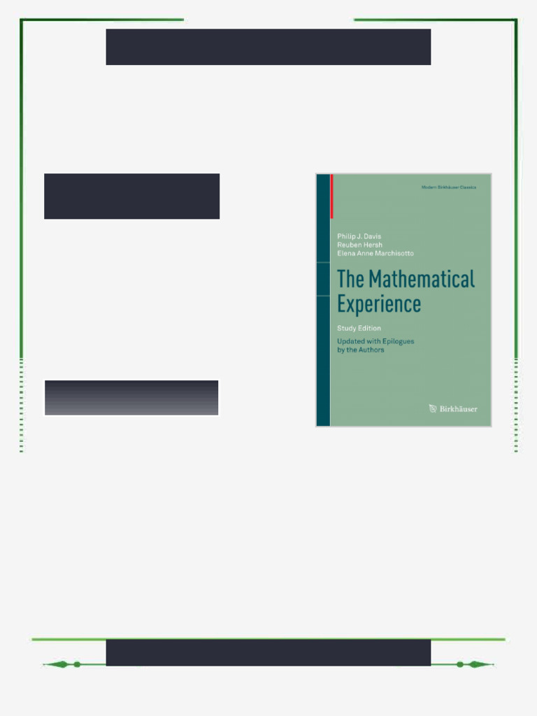 The Mathematical Experience Study Edition Davis ebook any format ...
