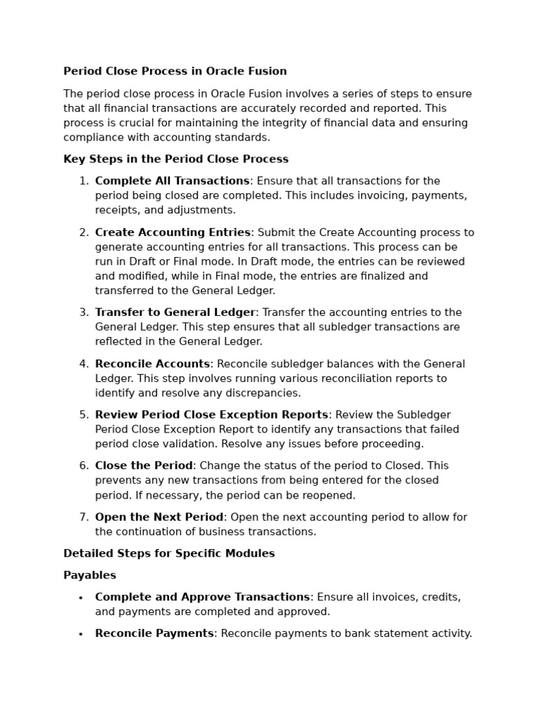 Oracle Fusion Period Close Steps | PDF | Revenue | Receipt
