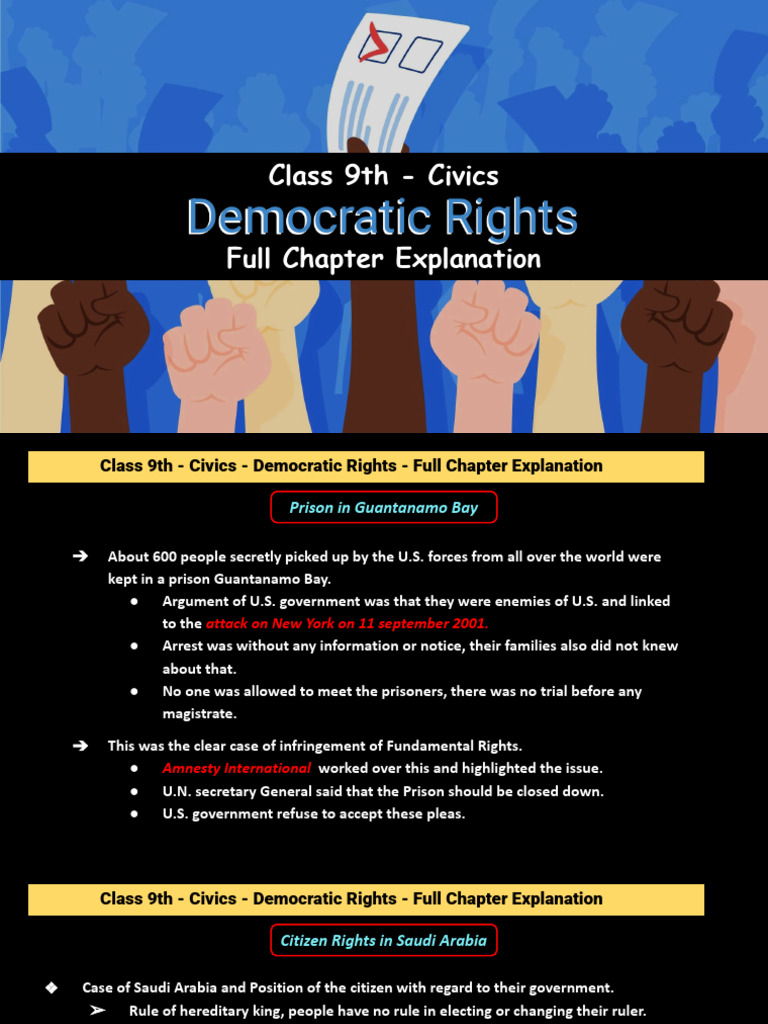 Class 9 Civics: Democratic Rights Explained | PDF | Social Equality ...