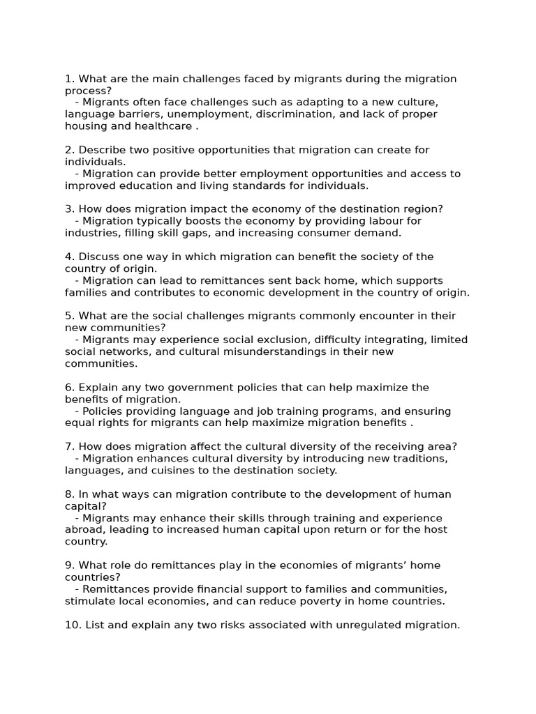 Migration Challenges and Opportunities | PDF