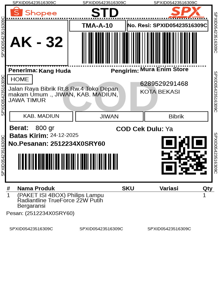 Label Pengiriman - Reguler 46 | PDF