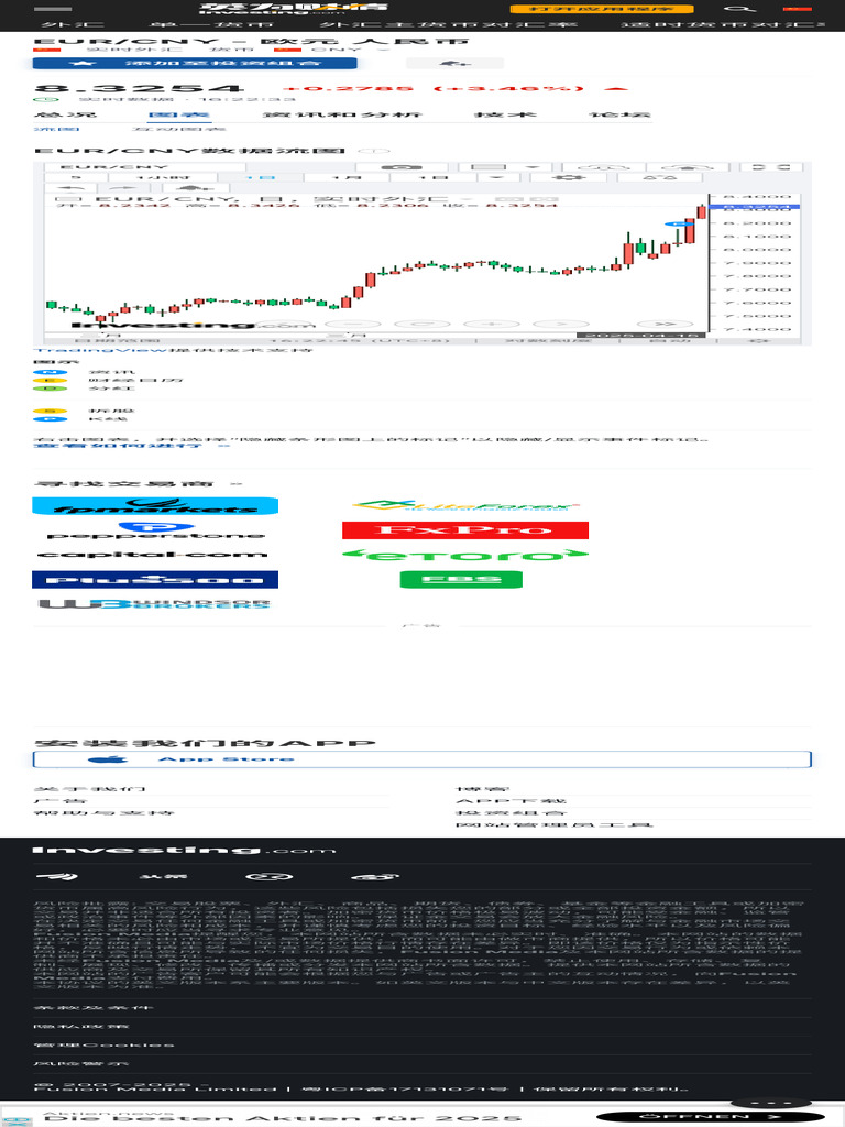 欧元对人民币汇率走势图今日行情走势实时分析英为财情| PDF