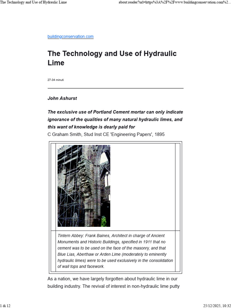 Understanding Hydraulic Lime Properties | PDF | Lime (Material) | Cement