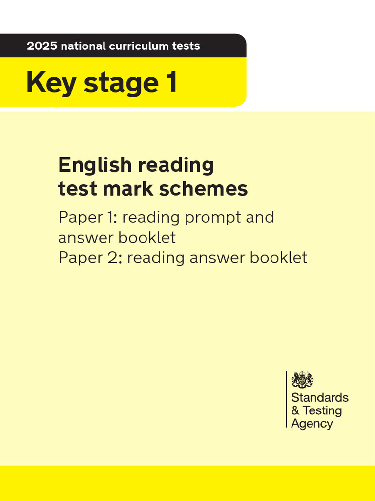 Key Stage 1 English Reading Test Marking Guide | PDF | Ice Cream