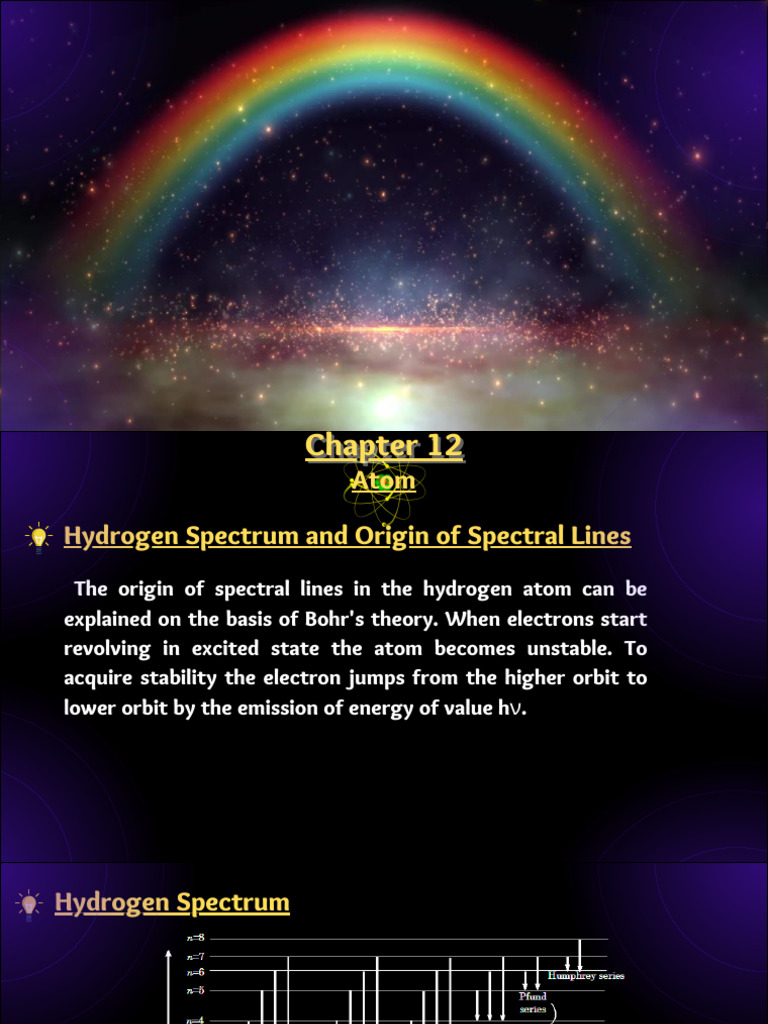 Hydrogen Spectrum and Spectral Lines | PDF