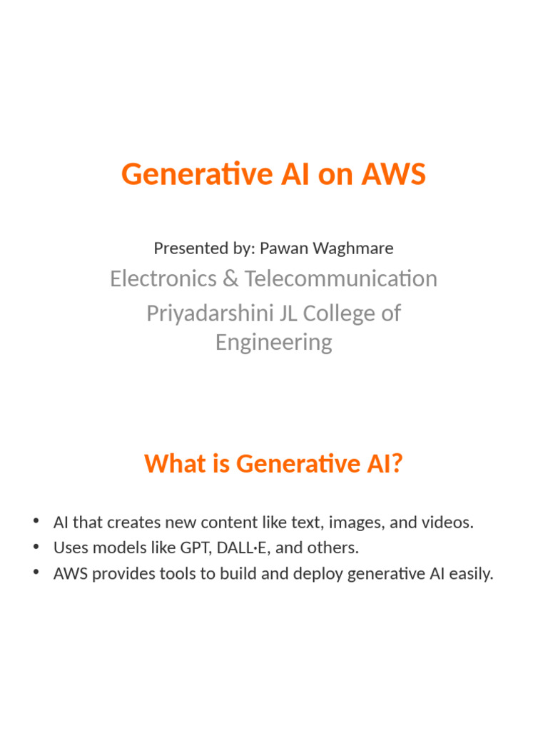 Generative AI Solutions on AWS | PDF
