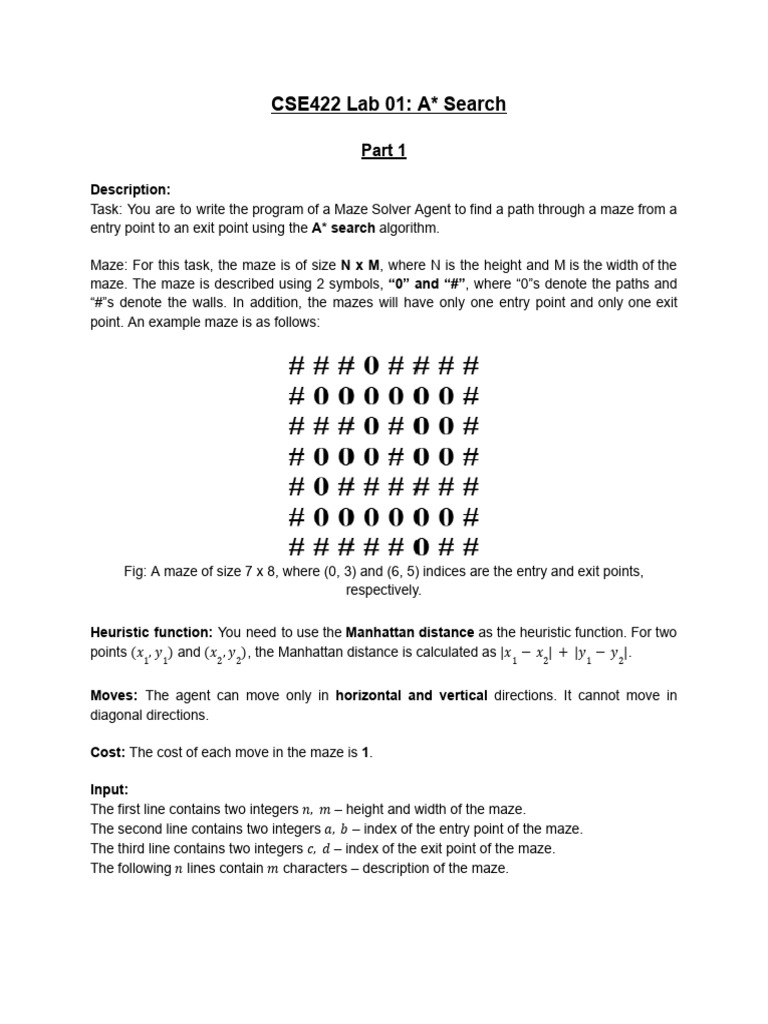 A* Maze Solver and Heuristic Checker | PDF | Vertex (Graph Theory ...