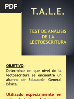 TEST de TALE (Test de Analisis de Lectoescritura)