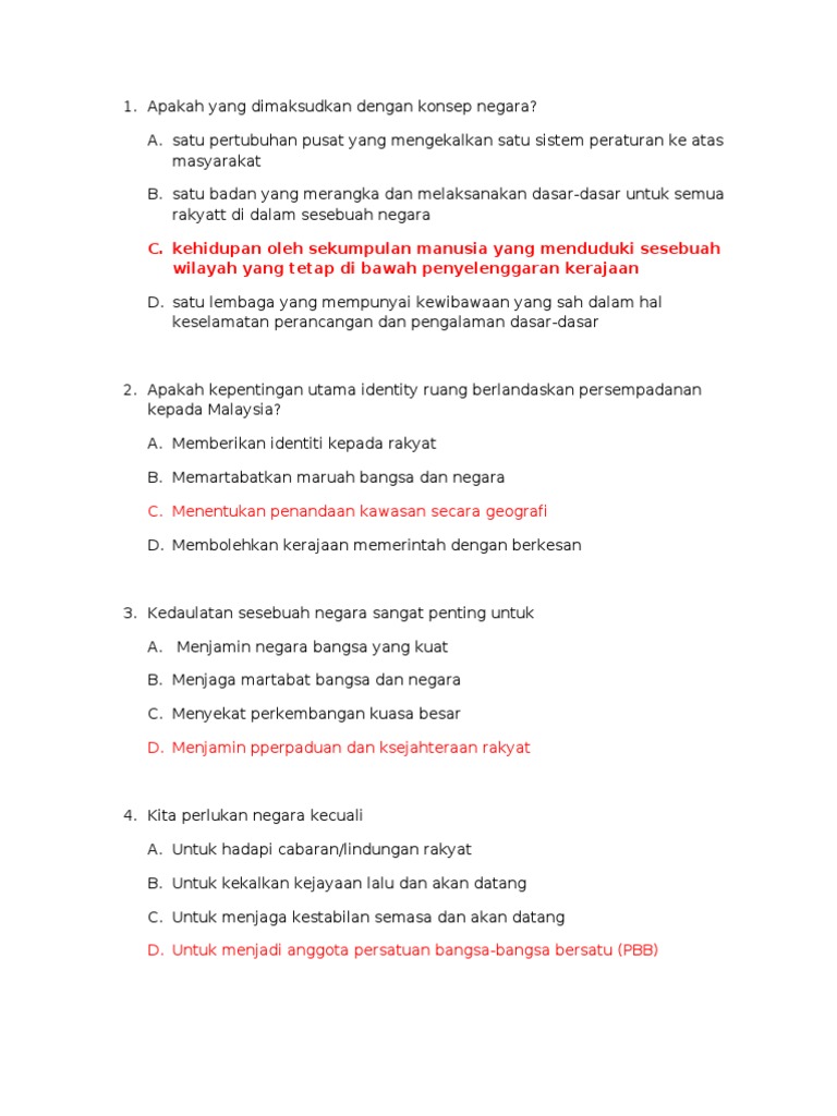 Kenegaraan Dengan Jawapan Pdf