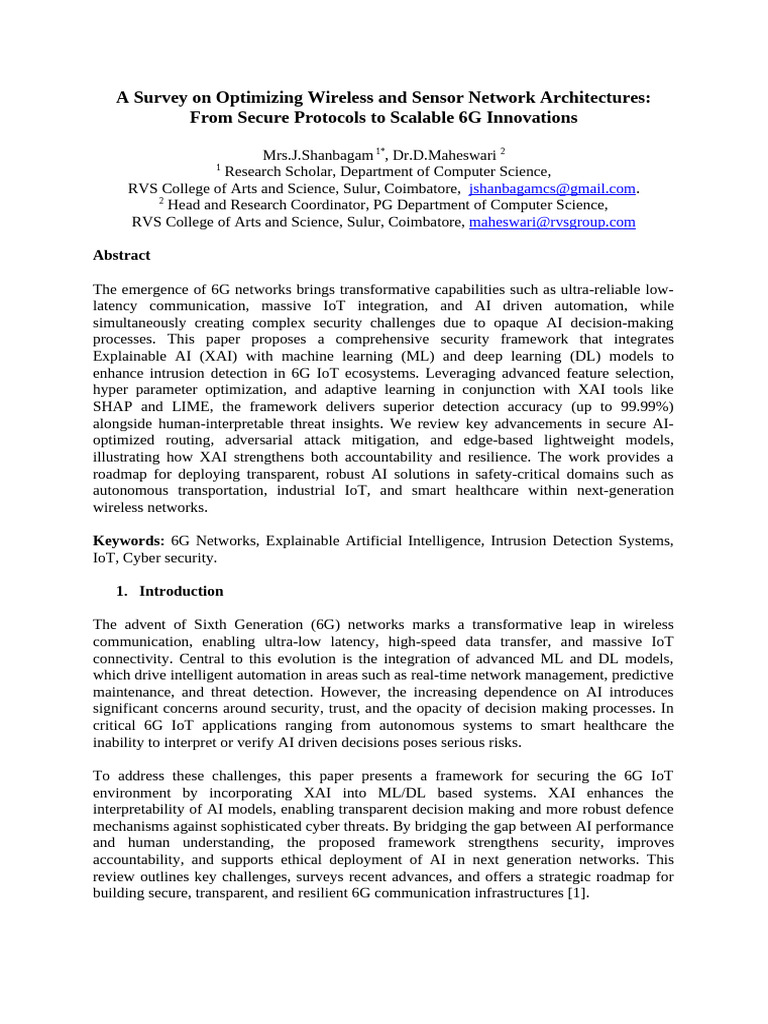 Curated visual reference: A Survey On Optimizing Wireless And Sensor Network Architectures From Photo Inspiration