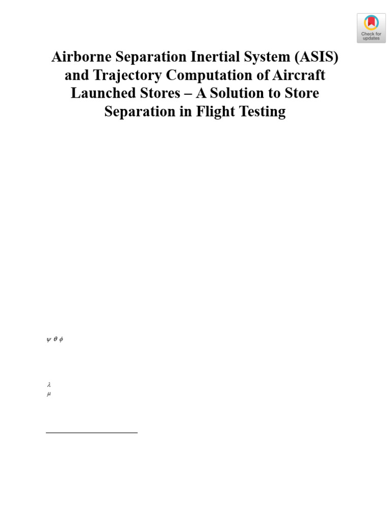 ASIS for Accurate Store Trajectory Computation | PDF | Inertial ...