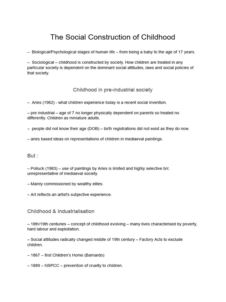 The Social Construction of Childhood | PDF | Gender | Gender Studies