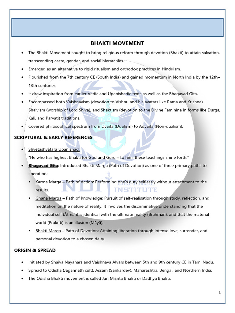 Bhakti and Sufi Movement Overview | PDF | Vaishnavism | Bhakti