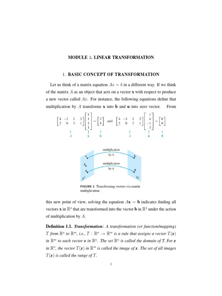 Understanding Linear Transformations | PDF | Basis (Linear Algebra ...