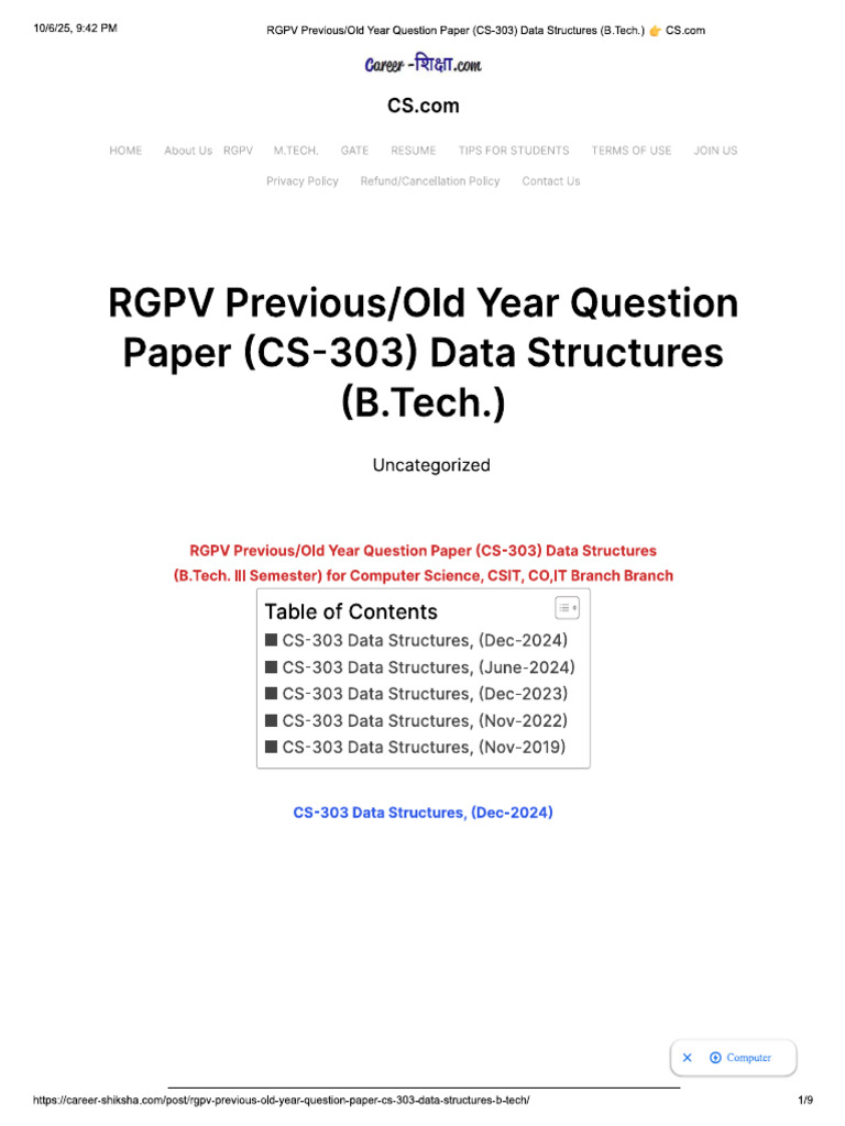 Data Structure Pyq | PDF