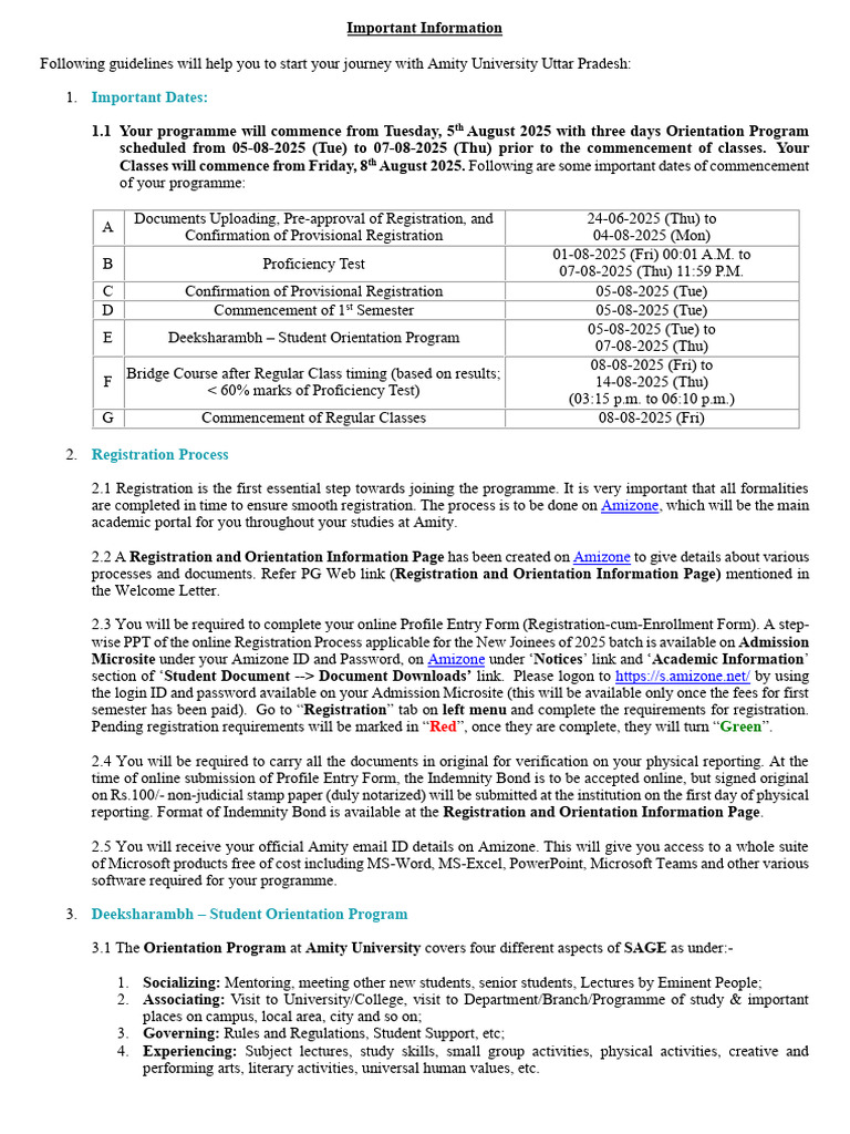 Amity University 2025 Registration Guide | PDF