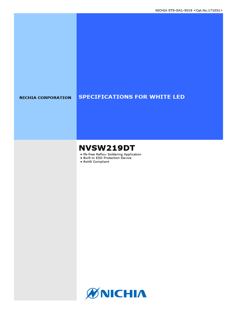 Nichia STS-DA1-5019 LED Specifications | PDF | Soldering | Light ...