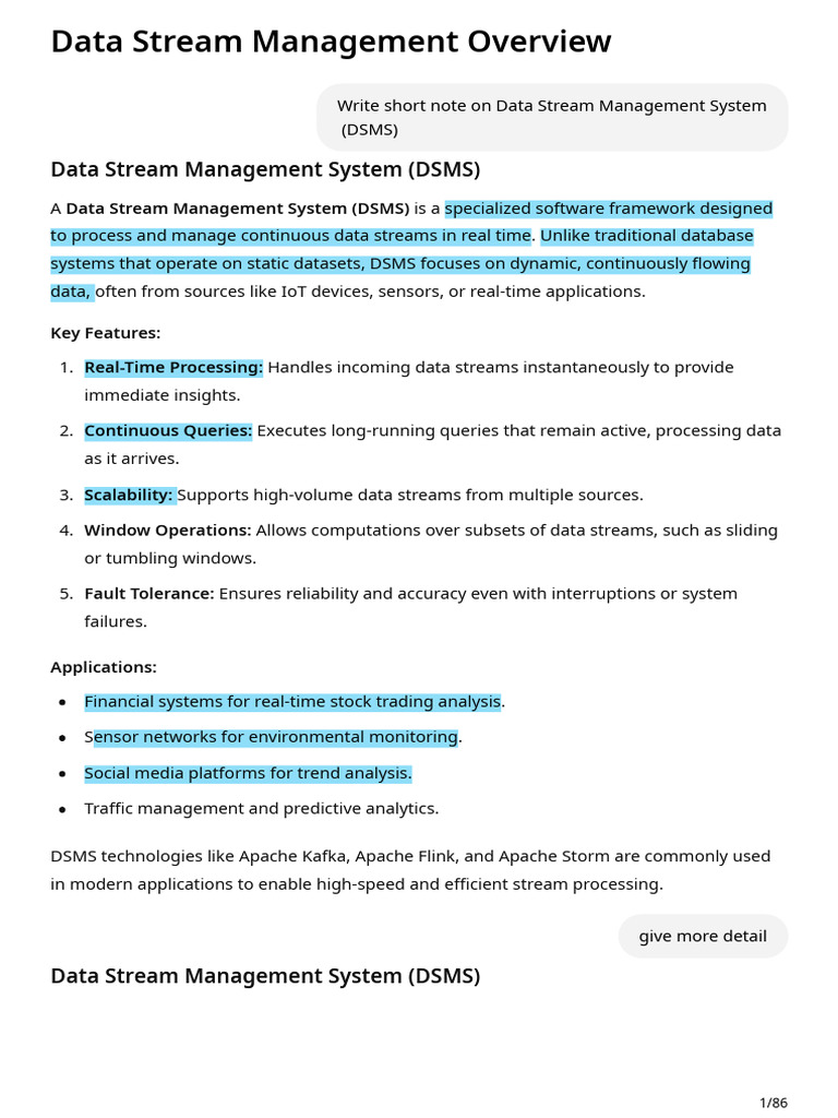 Data Stream Management System Explained | PDF | Databases | Parsing