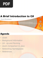 A Brief Introduction To C#: David Buksbaum